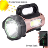 Ручний фонар T93-LED+COB, Білий, Червоний, powerbank, Li-Ion акум., сон., батарея, ЗУmicroUSB, - Image 3