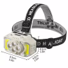 Налобный фонарь HX-815S-4XPE, 2COB, Белый, Красный, Motion Sensor, Waterproof, 1x18650, ЗУ Type-C, - Image 2