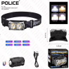 Налобный фонарь Police PL-182, белый+желтый, аккум, магнит, Type-C - Image 2