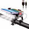 Велосипедна фара з тримачем для телефону та звуковим сигналом, /MicroUSB / WD424 - Image 5