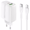 Сетевое зарядное устройство Hoco N11 Fast Charge (20W) + кабель Type-C to Lightning - Image 2