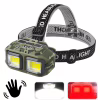 Налобний ліхтар HX-M816S-2COB(White+Red) camouflage, Motion Sensor, Waterproof, 1x18650, ЗП Type-C - Image 2