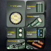 Ручной фонарь YEMAO YM-F337X, 3500LM, 8*XTE LED, красный, синий, зеленый и ультрафиолетовый,  TYPE-C - Image 3