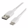 Дата кабель USB 2.0 AM to USB-C 1.0m braided white Belkin (CAB002BT1MWH) - Image 3