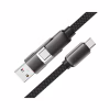 Дата кабель USB-C + USB-A to USB-C 1.2m 3.0A zink alloy C13-04 Black Acefast (6974316282334) - Image 4