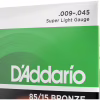 Струни для гітари D'Addario 85/15 Bronze Super Light (09-45) (EZ890) - Image 4