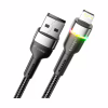 Дата кабель USB 2.0 AM to Lightning 2.0m 2.4A LED black Essager (EXCL-XCDA01) - Image 2