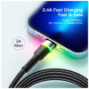 Дата кабель USB 2.0 AM to Lightning 2.0m 2.4A LED black Essager (EXCL-XCDA01) - Image 5