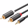 Кабель мультимедийный 3.5mm M to 2xRCA M 2.0m AV102 black Ugreen (10510) - Image 2