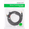 Кабель мультимедийный 3.5mm M to 2xRCA M 2.0m AV102 black Ugreen (10510) - Image 3