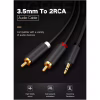 Кабель мультимедийный 3.5mm M to 2xRCA M 2.0m AV102 black Ugreen (10510) - Image 4