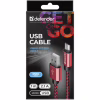 Дата кабель USB 2.0 AM to Micro 5P 1.0m USB08-03T red Defender (87801) - Image 4
