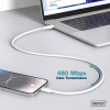 Дата кабель USB 2.0 AM to USB-C 2.0m 60W white Digitus (AK-300340-020-W) - Image 6