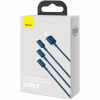 Дата кабель USB 2.0 AM to Lightning + Micro 5P + Type-C 1.5m 3.5A blue Baseus (CAMLTYS-03) - Image 6