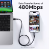 Дата кабель USB-C to USB-C 1.0m PD 100W L509 black Ugreen (35501) - Image 5