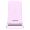 Зарядное устройство Canyon WS-304 Foldable 3in1 Wireless charger Iced Pink (CNS-WCS304IP) - Image 2
