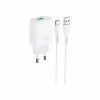 Зарядний пристрій HOCO C72Q Glorious USB QC3.0 + cable USB to USB-C 18W White (6931474732552) - Image 2