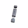 Считыватель флеш-карт Vention USB 3.0 AM/USB-C to SD+TF Gray Dual Drive Letter Aluminum Alloy (CLLH0) - Image 2