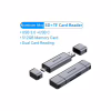 Зчитувач флеш-карт Vention USB 3.0 AM/USB-C to SD+TF Gray Dual Drive Letter Aluminum Alloy (CLLH0) - Image 3
