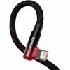 Дата кабель USB 2.0 AM to Lightning 2.0m 2.4A 90° corner black/red Baseus (CAVP000120) - Image 4