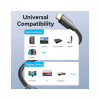 Кабель мультимедийный HDMI M to HDMI M 1.5m 4K60Hz cotton braided black Vention (ALLBG) - Image 5