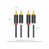 Кабель мультимедийный 2xRCA M to 2xRCA M 1.5m black Vention (BCMBG) - Image 2
