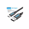 Дата кабель USB 2.0 AM to USB-C 1.0m 3A black Vention (COKBF) - Image 2