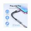 Перехідник Lightning to 3.5mm 0.1m cotton braided aluminum gray Vention (BMBHA) - Image 11
