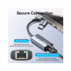 Перехідник USB-C + USB A to RJ45 Ethernet 1000Mbps 0.15m aluminum gray Vention (CFQHB) - Image 5