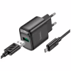 Зарядний пристрій HOCO C140A Smart USB QC3.0 + USB to cable Micro Black (6942007627801) - Image 3
