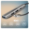 Концентратор AXAGON USB-C to 1xUSB-A 5Gbps + 2xUSB-A 480Mbps + 1xUSB-C 480Mbps 0.12m aluminum (HUE-STC) - Image 3
