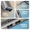 Концентратор AXAGON USB-C to 1xUSB-A 5Gbps + 2xUSB-A 480Mbps + 1xUSB-C 480Mbps 0.12m aluminum (HUE-STC) - Image 4