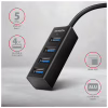 Концентратор AXAGON USB 3.1 to 4xUSB 3.0 1.2m black (HUE-M1AL) - Image 2