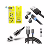 Дата кабель USB 2.0 AM to Lightning + Micro 5P + Type-C magnetic black Denmen (DN-D09E-BK) - Image 4