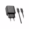 Зарядное устройство HOCO CS23A USB-C PD30W + 1xUSB QC3.0 + cable USB-C to Lightning black (6942007609951) - Image 3