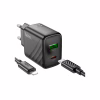 Зарядное устройство HOCO CS23A USB-C PD30W + 1xUSB QC3.0 + cable USB-C to Lightning black (6942007609951) - Image 5