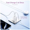 Зарядний пристрій Vention 1xUSB-C PD30W + 1xUSB QC3.0 30W GaN + cable USB-C to USB-C 1.0m black (TZ-FEQB0-EU-01) - Image 5