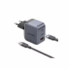 Зарядний пристрій Vention 2xUSB-C PD70W + 1xUSB QC3.0 22.5W GaN + cable USB-C to USB-C 1.0m black gray (TZ-FEXH0-EU) - Image 2