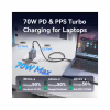 Зарядний пристрій Vention 2xUSB-C PD70W + 1xUSB QC3.0 22.5W GaN + cable USB-C to USB-C 1.0m black gray (TZ-FEXH0-EU) - Image 6