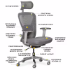 Офисное кресло Mealux Q1 Air Fabric Grey (HF-Q1 F/G) - Image 10