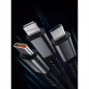 Дата кабель USB 2.0 AM to Lightning + Micro 5P + USB-C 1.2m 100W nylon black XoKo (SC-3100) - Image 7