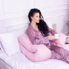 Подушка MirSon для вагітних і відпочинку Satin Stripe №8026 U-подібна Pink (2200006178644) - Image 5