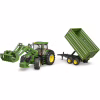 Масштабная модель автомобиля Bruder трактор John Deere 7R 350 с погрузчиком и прицепом (03155) - Image 5