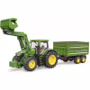 Масштабная модель автомобиля Bruder трактор John Deere 7R 350 с погрузчиком и прицепом (03155) - Image 6