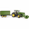 Масштабная модель автомобиля Bruder трактор John Deere 7R 350 с погрузчиком и прицепом (03155) - Image 8