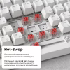 Клавиатура Ajazz AK820 Red Switch USB-C UA White (AK820-R-W) - Image 11