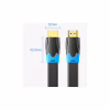 Кабель мультимедийный HDMI M to HDMI M 0.5m V2.0 4K60Hz PVC flat black Vention (AAKBD) - Image 2