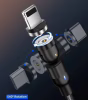 Магнитный кабель REDDAX RDX-399, USB – Micro-USB, 1 м, тканевая оплётка, LED, Black - Image 2