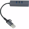 Концентратор USB 3.0 Type-C/Type-A to RJ45 Gigabit Lan, 3*USB 3.0, cable 13 cm Dynamode (DM-AD-GLAN-U3) - Image 3