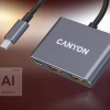 Концентратор Canyon hub DS-3 3in1 USB-C Dark Grey (CNS-TDS3) - Image 10